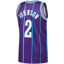 Load image into Gallery viewer, 2-Larry Johnson Charlotte Hornets Hardwood Classics Authentic Jersey - Purple